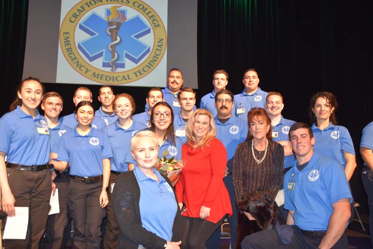 People enjoying the EMT Graduation