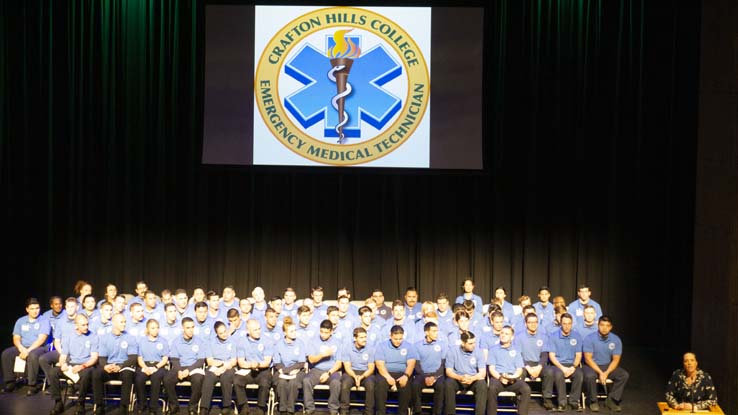 People enjoying the EMT Graduation