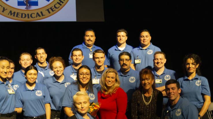 People enjoying the EMT Graduation