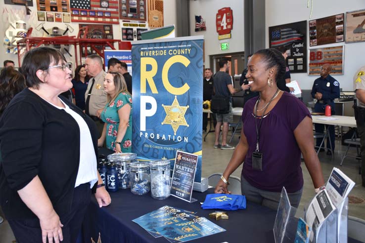 People enjoying the Fire/EMS Job Fair