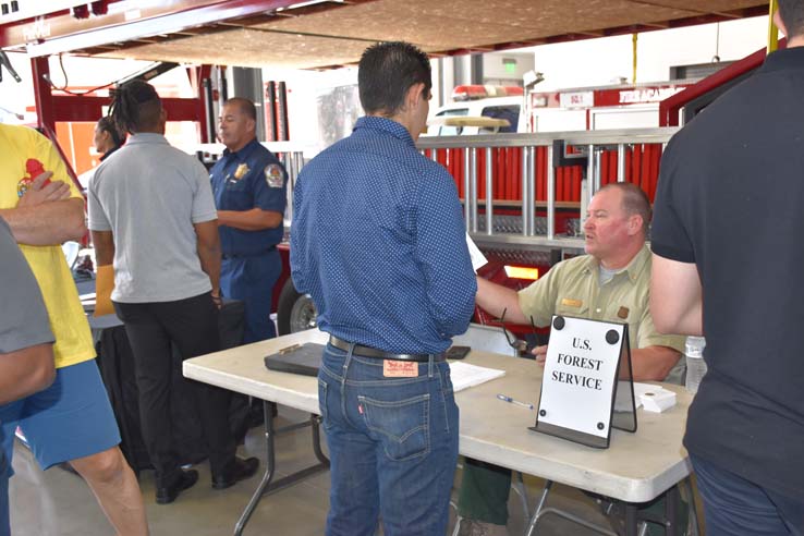 People enjoying the Fire/EMS Job Fair