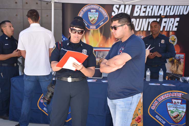 People enjoying the Fire/EMS Job Fair