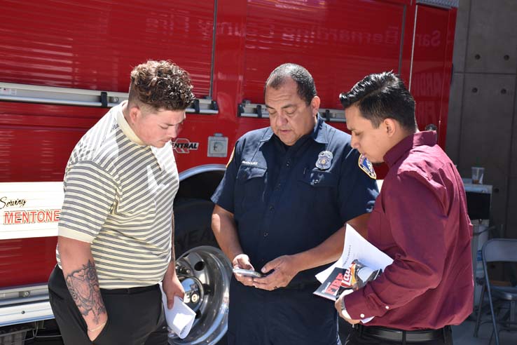 People enjoying the Fire/EMS Job Fair