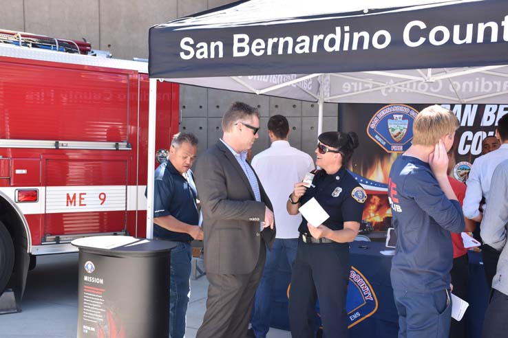 People enjoying the Fire/EMS Job Fair