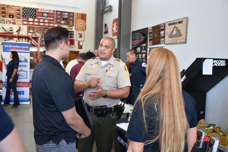 People enjoying the Fire/EMS Job Fair