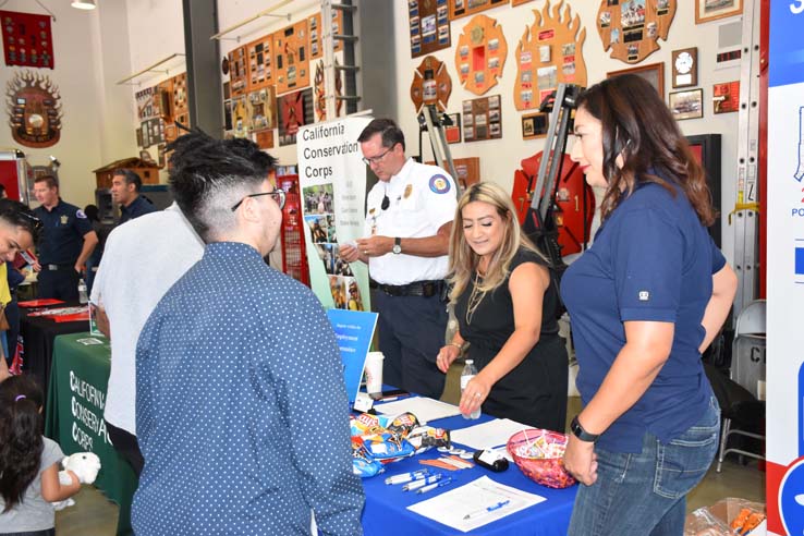 People enjoying the Fire/EMS Job Fair