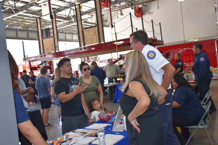 People enjoying the Fire/EMS Job Fair