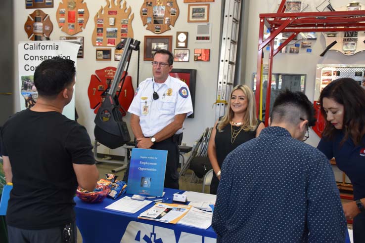 People enjoying the Fire/EMS Job Fair