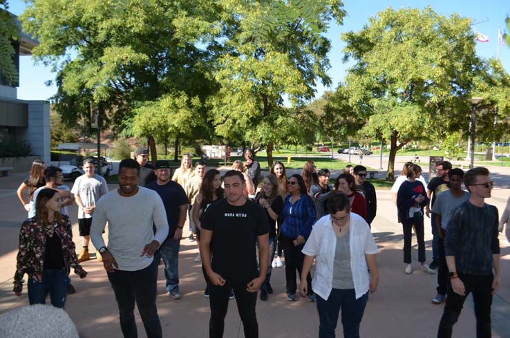 Flash mob in the quad