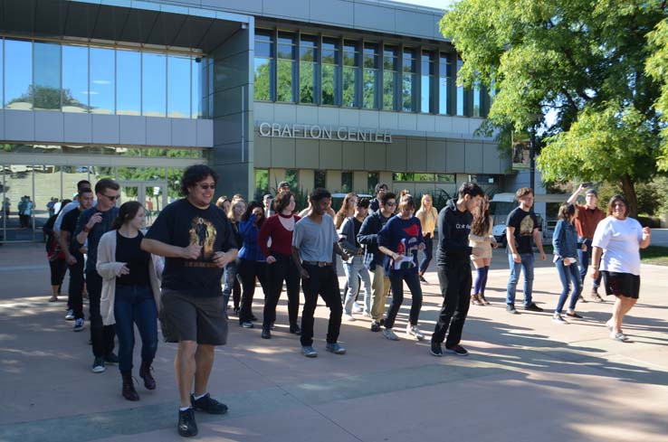 Flash mob in the quad