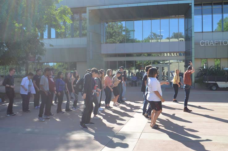 Flash mob in the quad