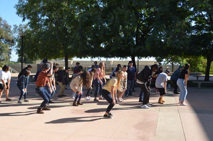 Flash mob in the quad