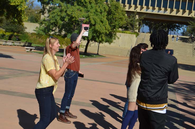 Flash mob in the quad