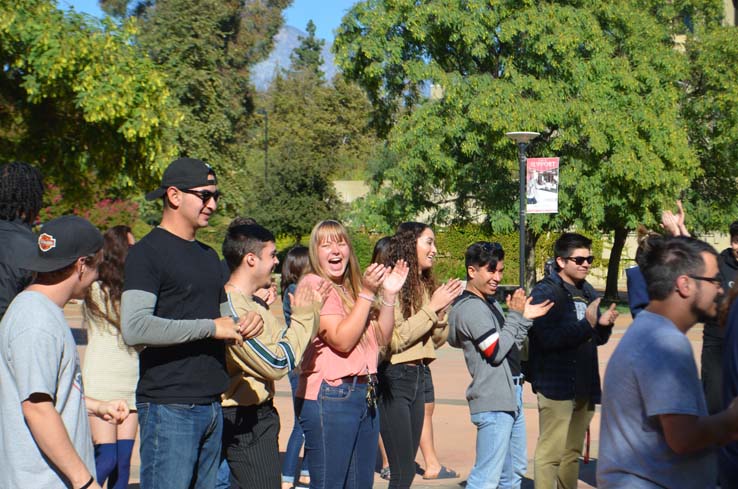 Flash mob in the quad