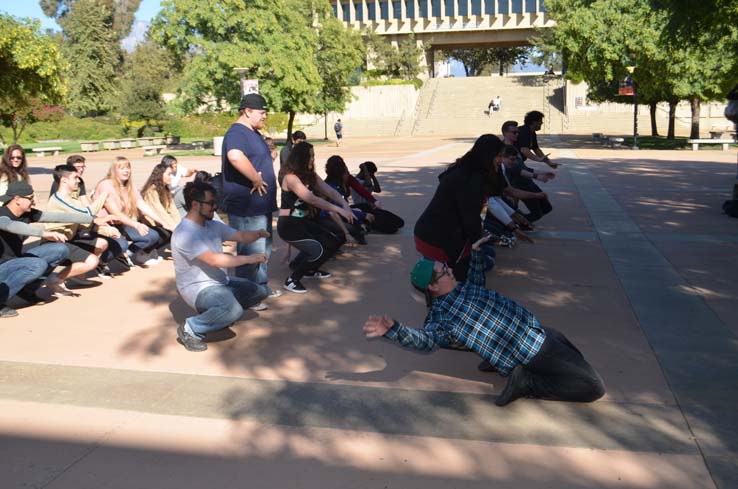 Flash mob in the quad