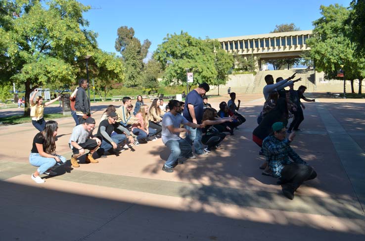 Flash mob in the quad