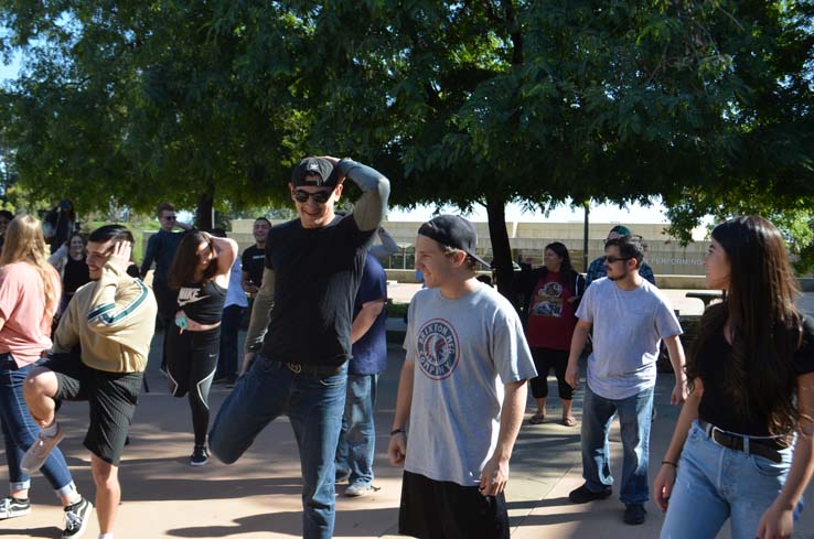 Flash mob in the quad