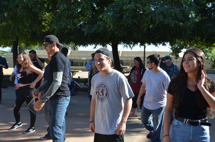 Flash mob in the quad