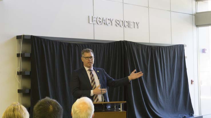 People at the Legacy Wall unveiling