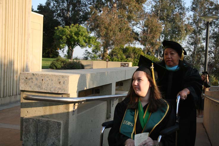 Students preparing to walk at Commencement