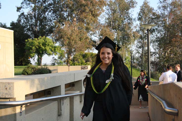 Students preparing to walk at Commencement