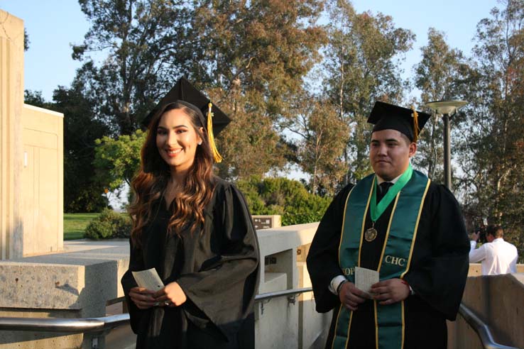 Students preparing to walk at Commencement