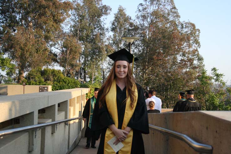 Students preparing to walk at Commencement