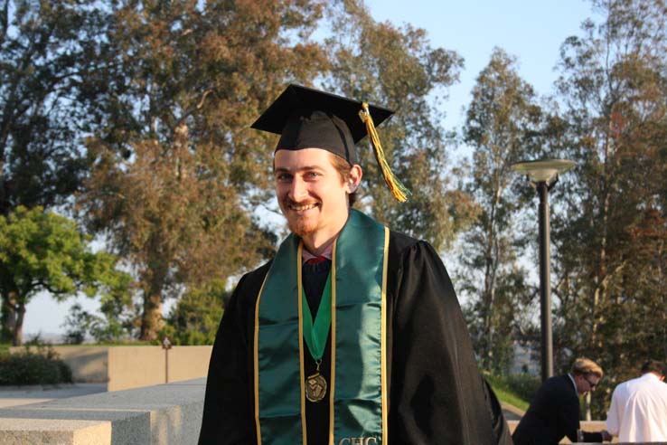 Students preparing to walk at Commencement