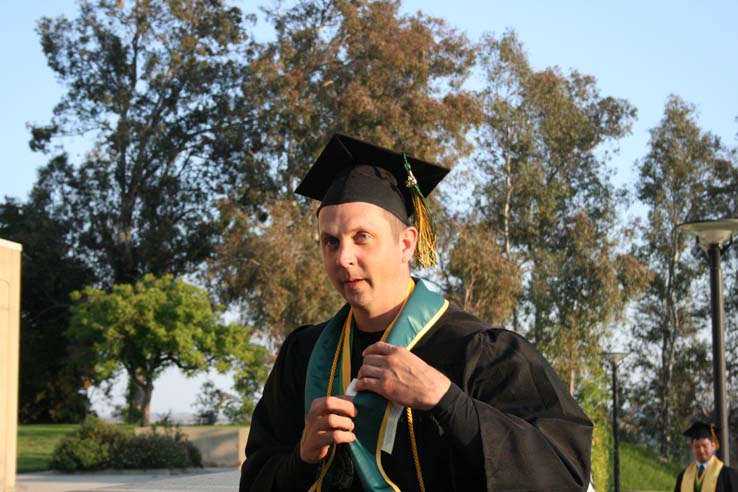 Students preparing to walk at Commencement