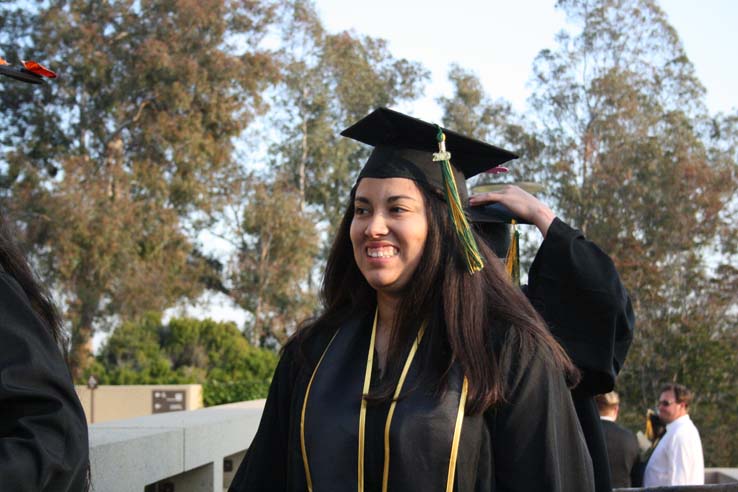 Students preparing to walk at Commencement