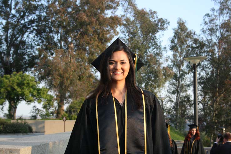 Students preparing to walk at Commencement