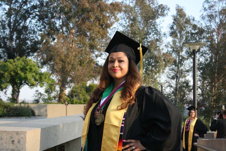 Students preparing to walk at Commencement