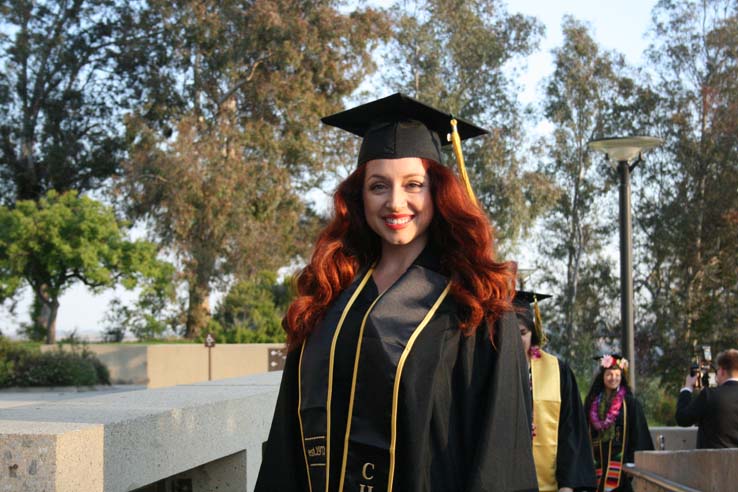 Students preparing to walk at Commencement