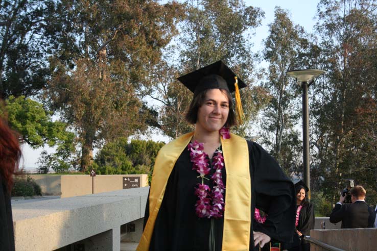 Students preparing to walk at Commencement