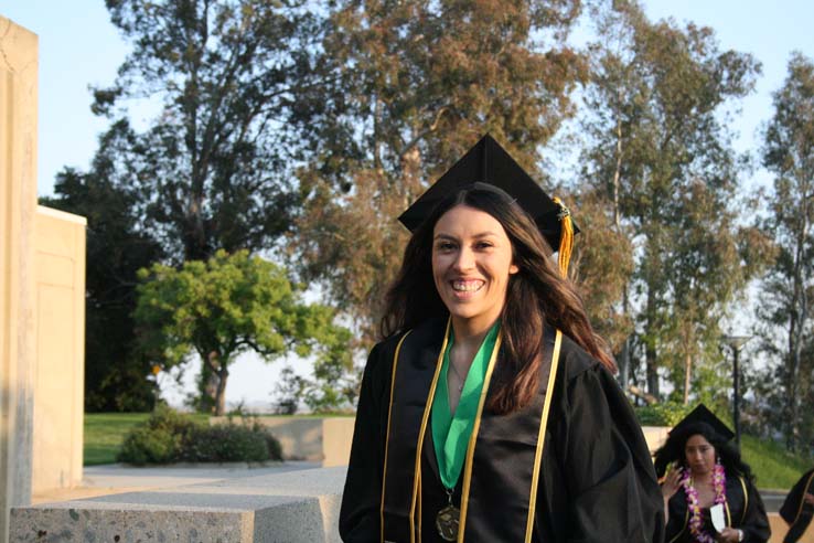 Students preparing to walk at Commencement