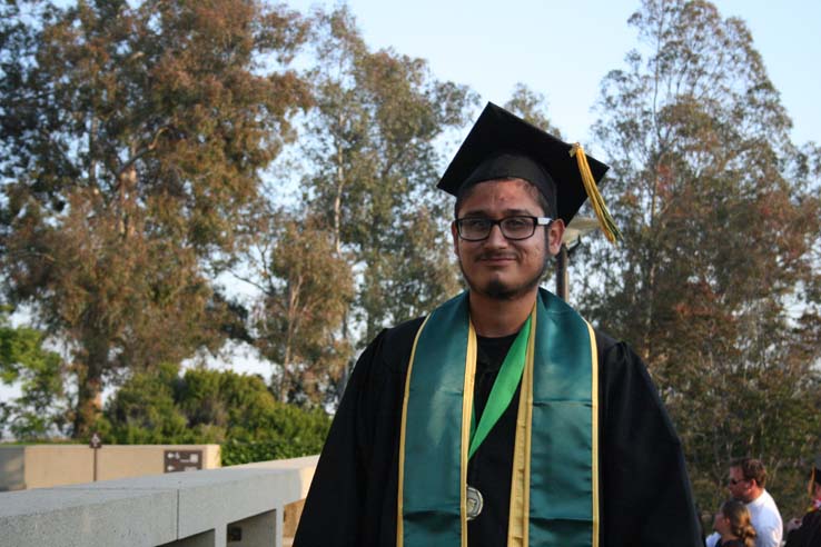 Students preparing to walk at Commencement