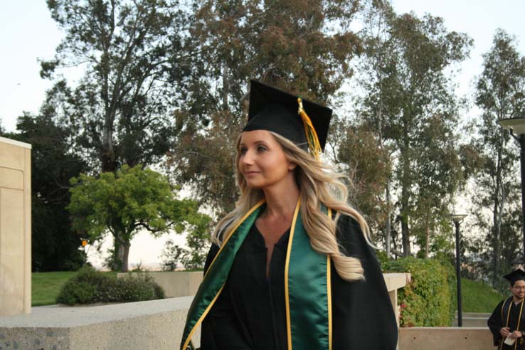 Students preparing to walk at Commencement