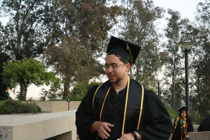 Students preparing to walk at Commencement