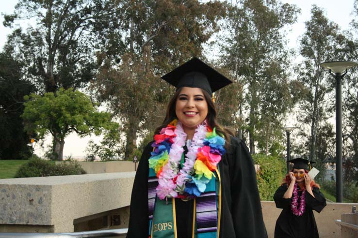 Students preparing to walk at Commencement