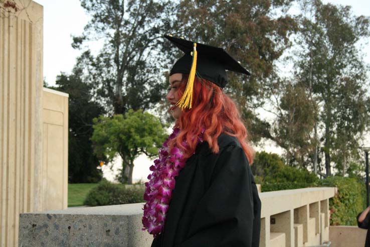 Students preparing to walk at Commencement