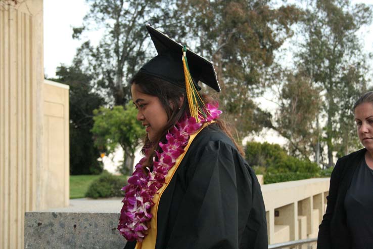 Students preparing to walk at Commencement