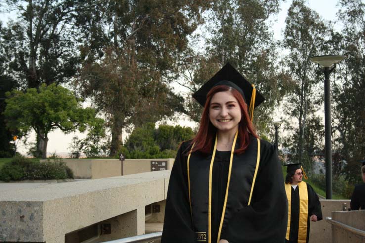 Students preparing to walk at Commencement