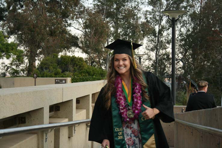 Students preparing to walk at Commencement