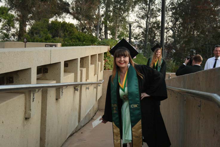 Students preparing to walk at Commencement