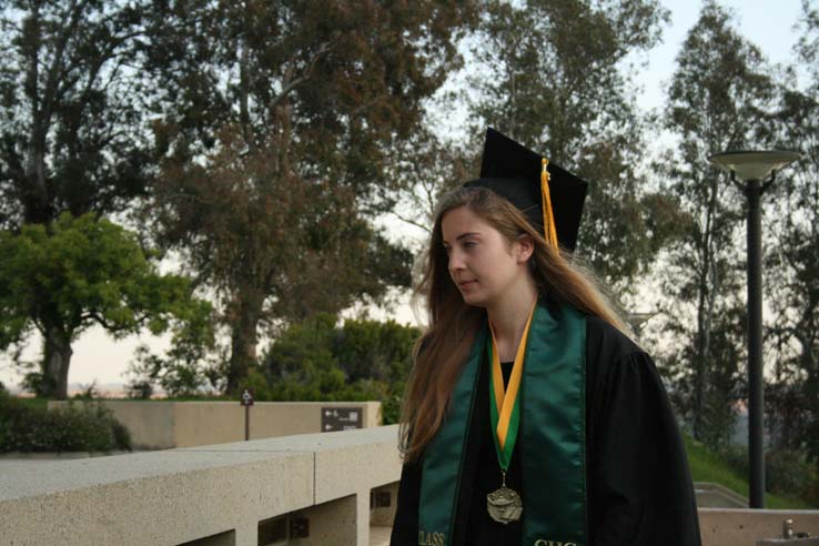 Students preparing to walk at Commencement