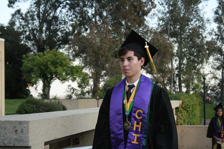 Students preparing to walk at Commencement