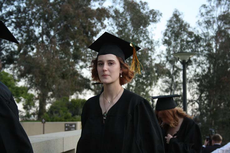 Students preparing to walk at Commencement