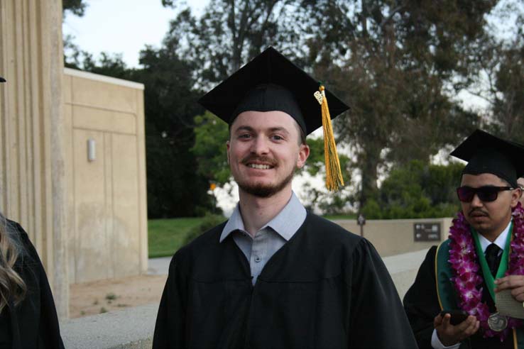 Students preparing to walk at Commencement