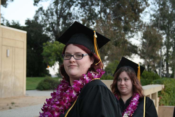 Students preparing to walk at Commencement