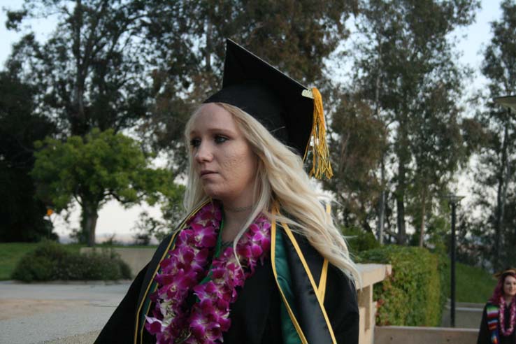 Students preparing to walk at Commencement